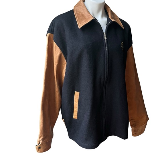 Mike’s Hard Lemonade Logo Wool Blend and Leather Zip Zip Front Jacket, Sz XL - Picture 3 of 15